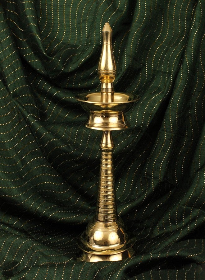 Spillbox النحاس التقليدي كيرالا كوثو فيلاكو ديا لبوجا|لورد أيابان فيلاككو|بوجا آرتي|آرتي ديباك ديبام مصباح زيت للمنزل معبد بوجا مقالات ديكور هدايا - كيرالا نيلا فيلاكو (11 بوصة، 1) - Image 4